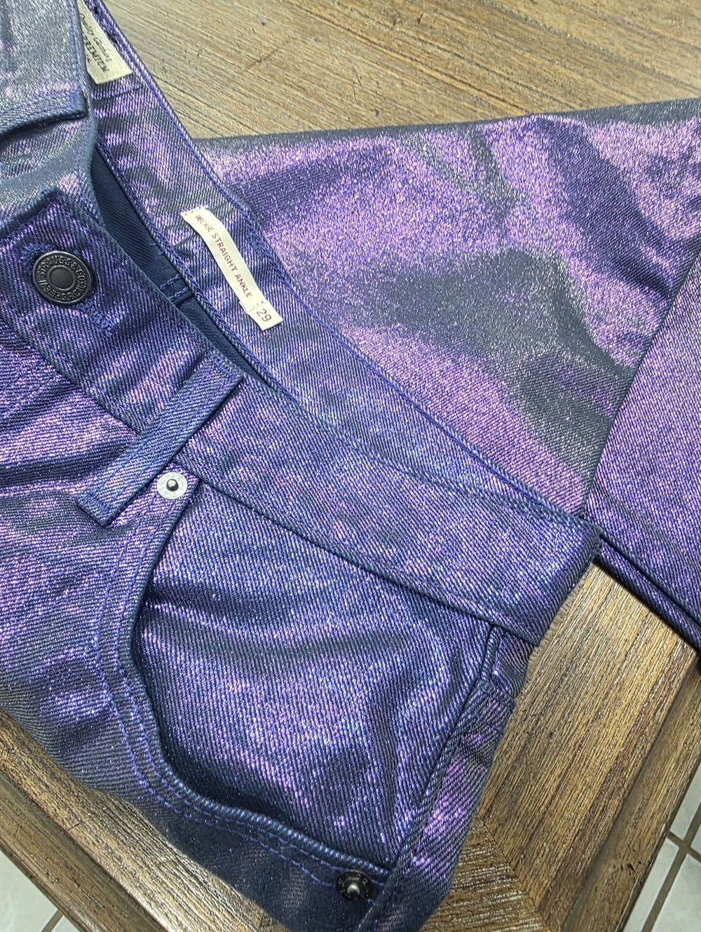 LEVI'S® Ribcage Straight Ankle Jeans Purple Size 29 - Picture 3 of 15
